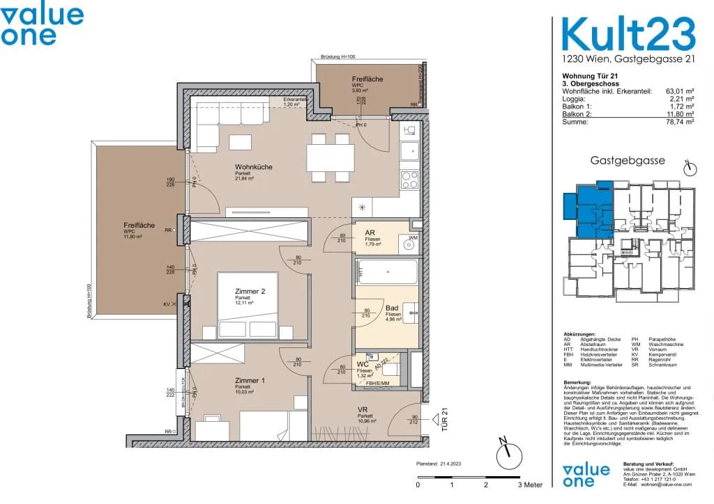 3-Zimmer-Wohnung kaufen in Wien – 63,01 m², € 390.000 – Bild 27 von 27