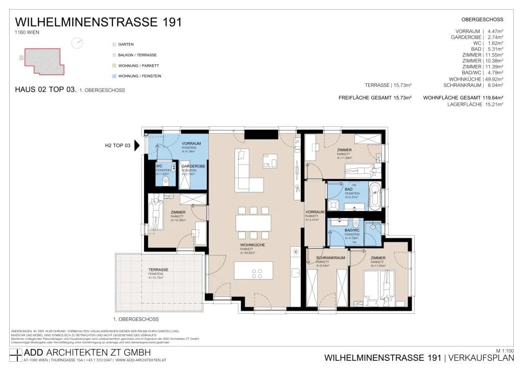 4-Zimmer-Wohnung kaufen in Wien – 119,64 m², € 1.098.000 – Bild 9 von 9