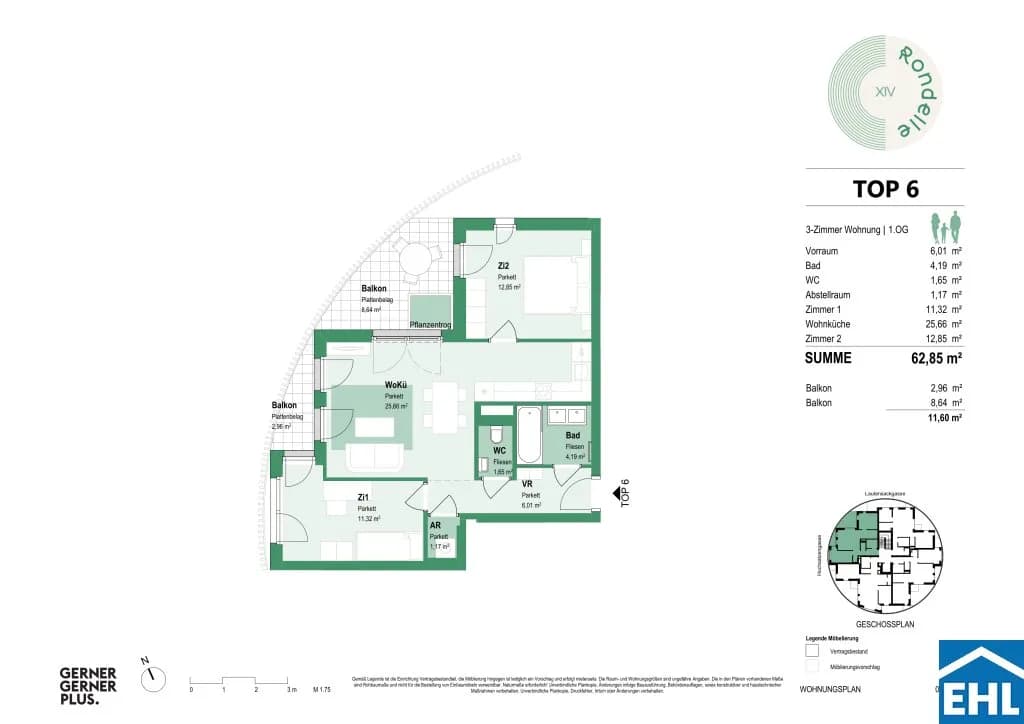 3-Zimmer-Wohnung mieten in Wien – 62,97 m², € 1.579 – Bild 13 von 13