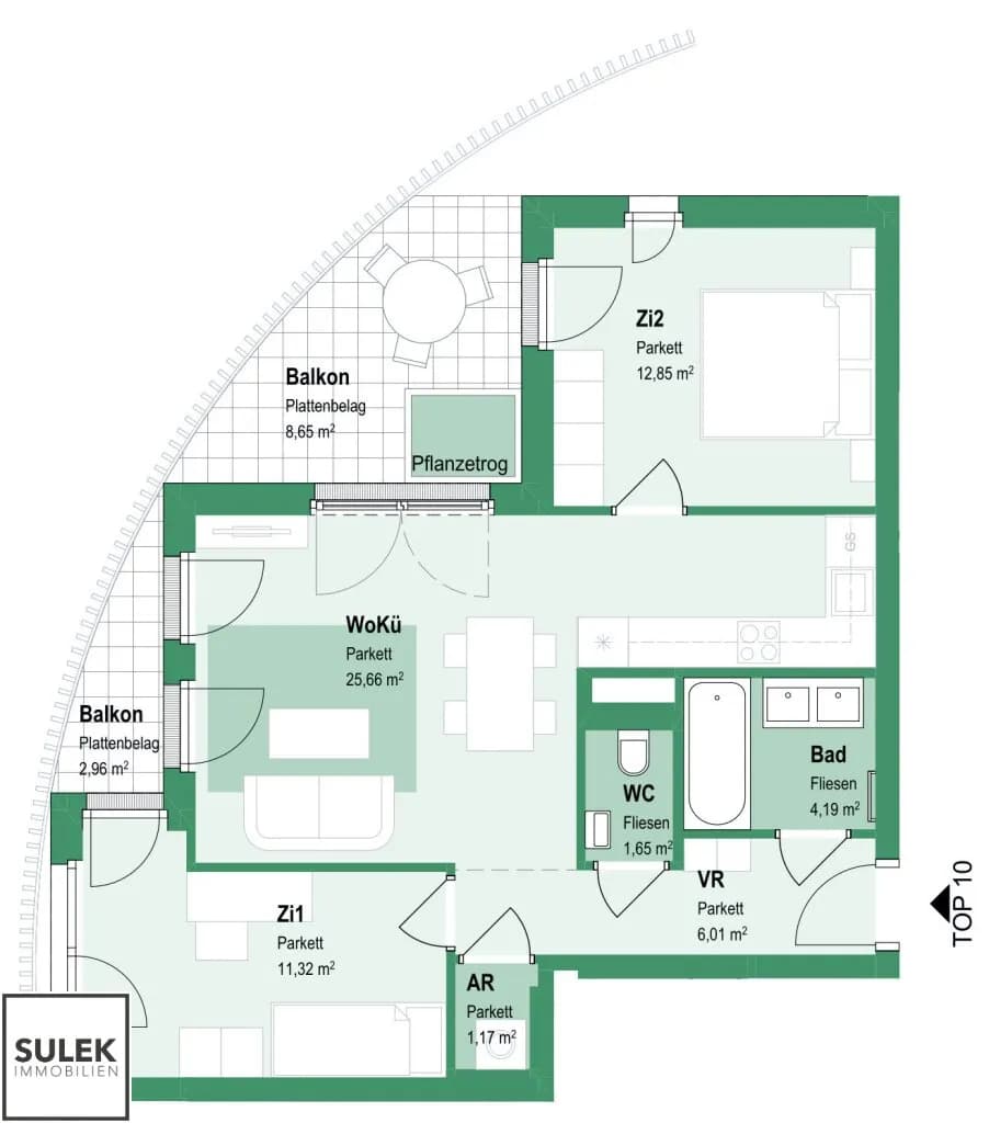 3-Zimmer-Wohnung mieten in Wien – 62,85 m², € 1.599 – Bild 20 von 21