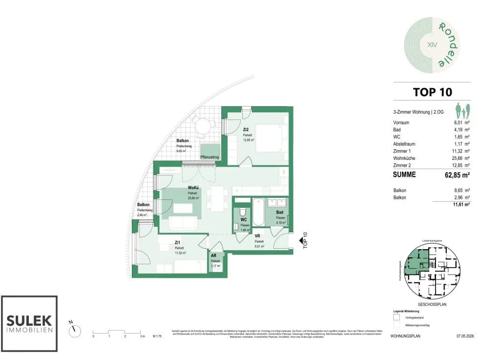 3-Zimmer-Wohnung mieten in Wien – 62,85 m², € 1.599 – Bild 21 von 21