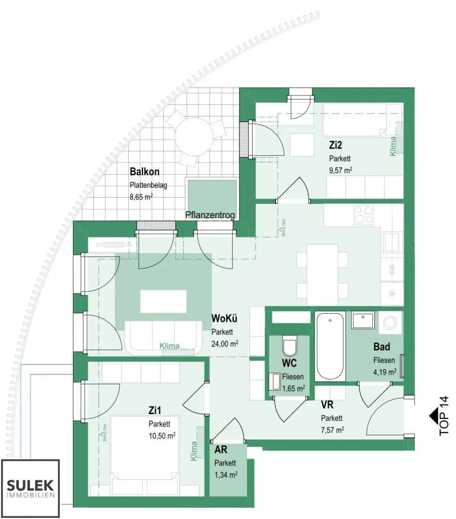 3-Zimmer-Wohnung mieten in Wien – 55,82 m², € 1.499 – Bild 19 von 20