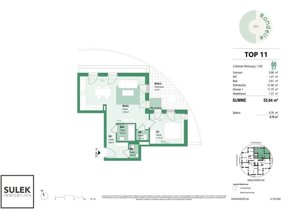 2-Zimmer-Wohnung mieten in Wien – 55,64 m², € 1.399 – Bild 15 von 15