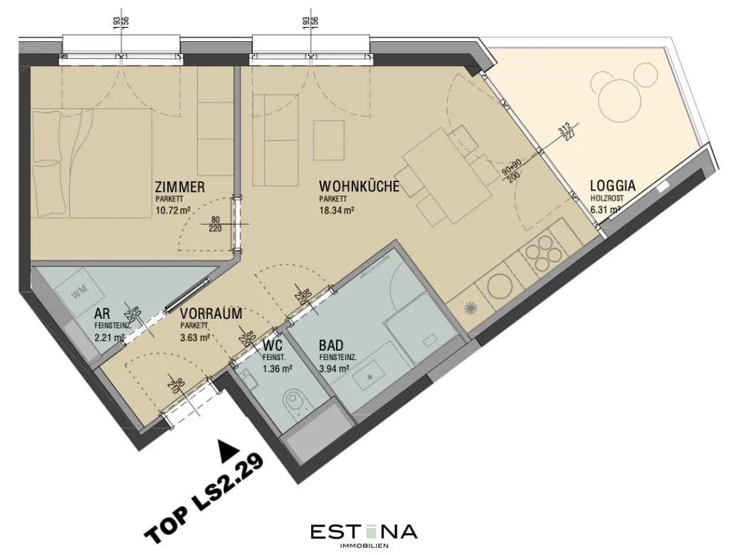 2-Zimmer-Wohnung kaufen in Wien – 39,86 m², € 350.000 – Bild 17 von 17