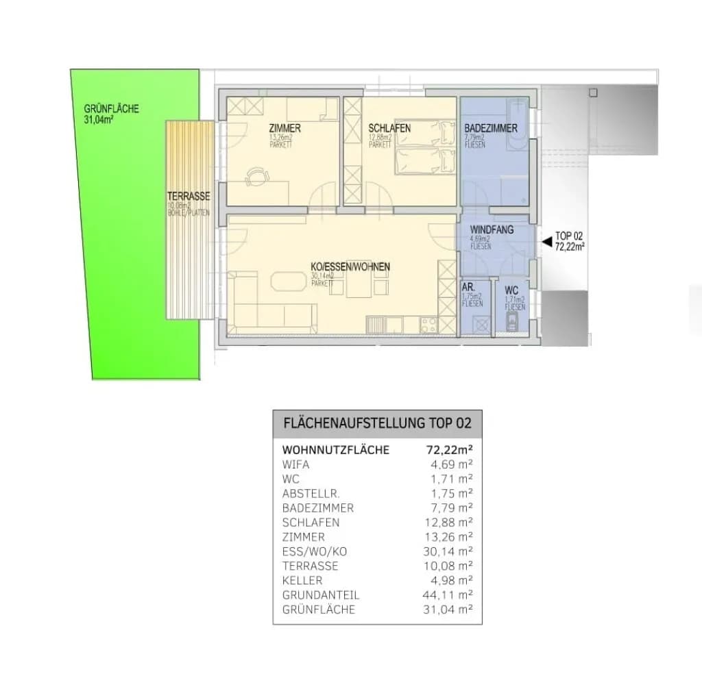 Wohnung kaufen in Graz – 72,22 m², € 299.990 – Bild 4 von 11
