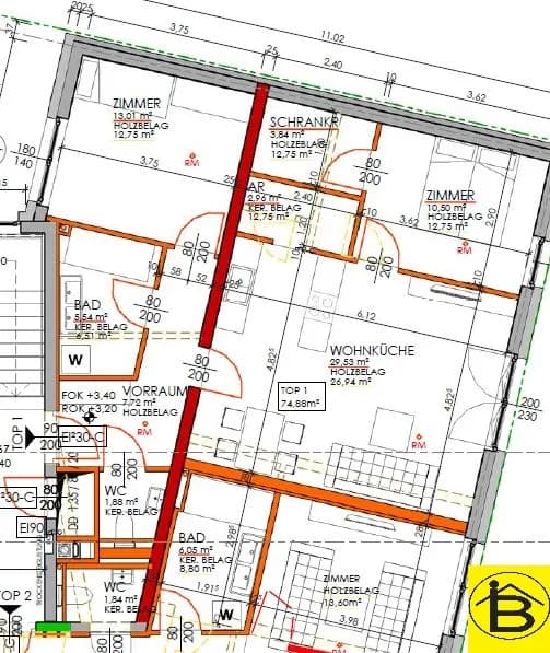 2-Zimmer-Wohnung mieten in Sankt Pölten – 83,41 m², € 1.080 – Bild 21 von 21
