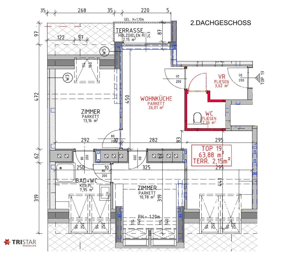 3-Zimmer-Wohnung kaufen in Wien – 63,19 m², € 459.000