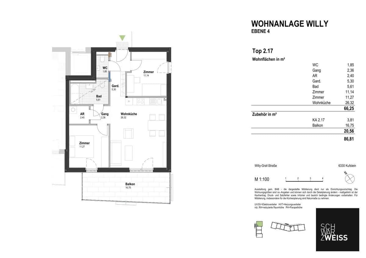 3-Zimmer-Wohnung kaufen in Kufstein – 66,25 m², € 499.000 – Bild 8 von 8