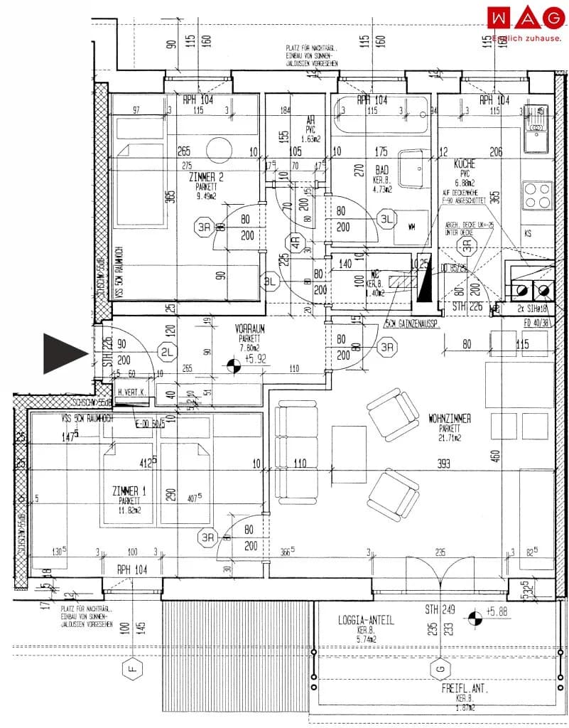 3-Zimmer-Wohnung mieten in Perg – 71,2 m², € 721 – Bild 29 von 29