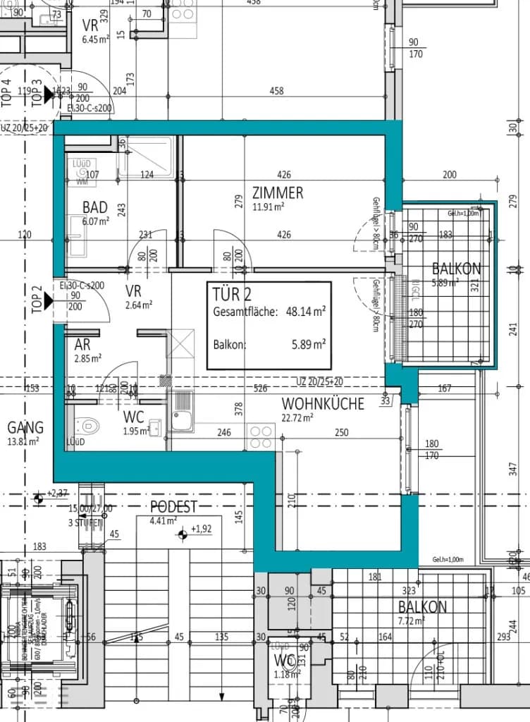 2-Zimmer-Wohnung kaufen in Korneuburg – 48,15 m², € 275.000 – Bild 22 von 24