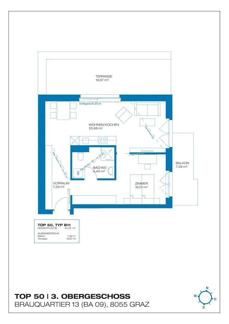2-Zimmer-Wohnung mieten in Graz – 54,42 m², € 1.033 – Bild 14 von 14
