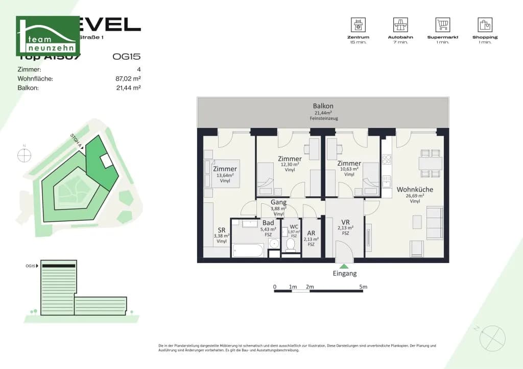 4-Zimmer-Wohnung mieten in Graz – 87,29 m², € 1.599 – Bild 29 von 29