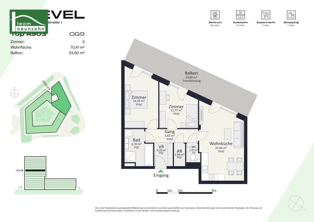 3-Zimmer-Wohnung mieten in Graz – 70,41 m², € 1.269 – Bild 27 von 29