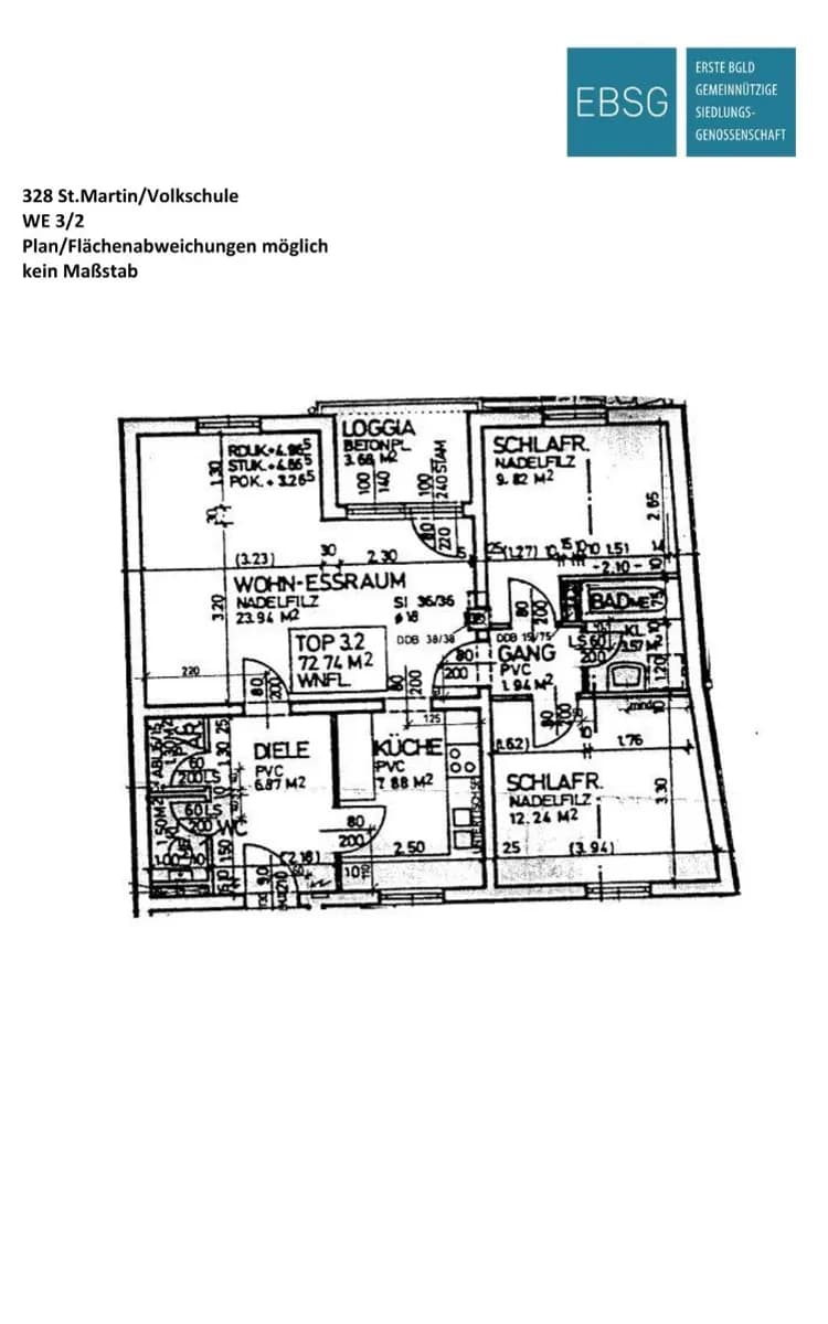 3-Zimmer-Wohnung mieten in Oberpullendorf – 72,74 m², € 584 – Bild 2 von 2