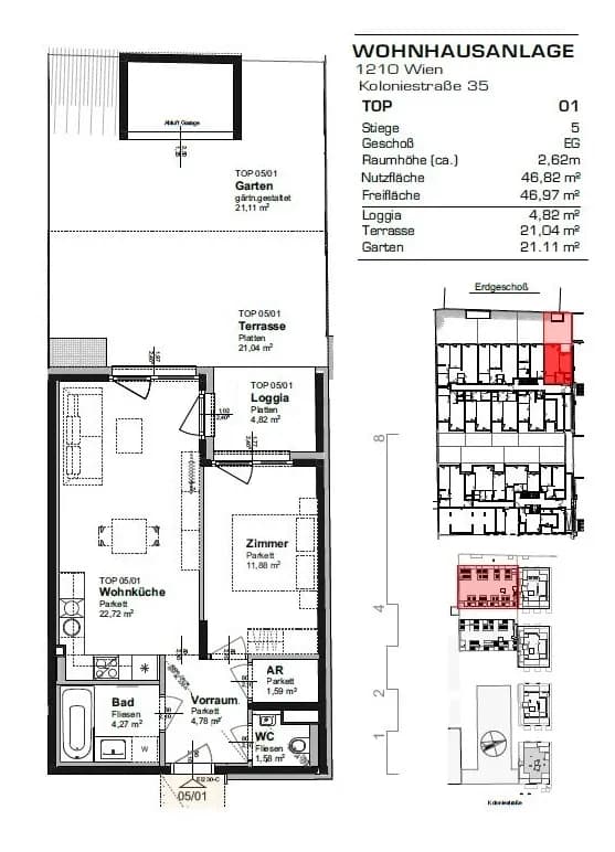 2-Zimmer-Wohnung mieten in Wien – 47,31 m², € 988 – Bild 13 von 13