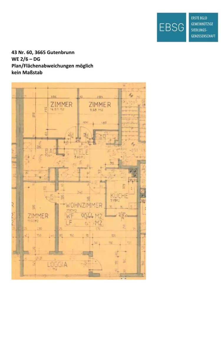 4-Zimmer-Wohnung mieten in Zwettl – 97,33 m², € 510 – Bild 2 von 3