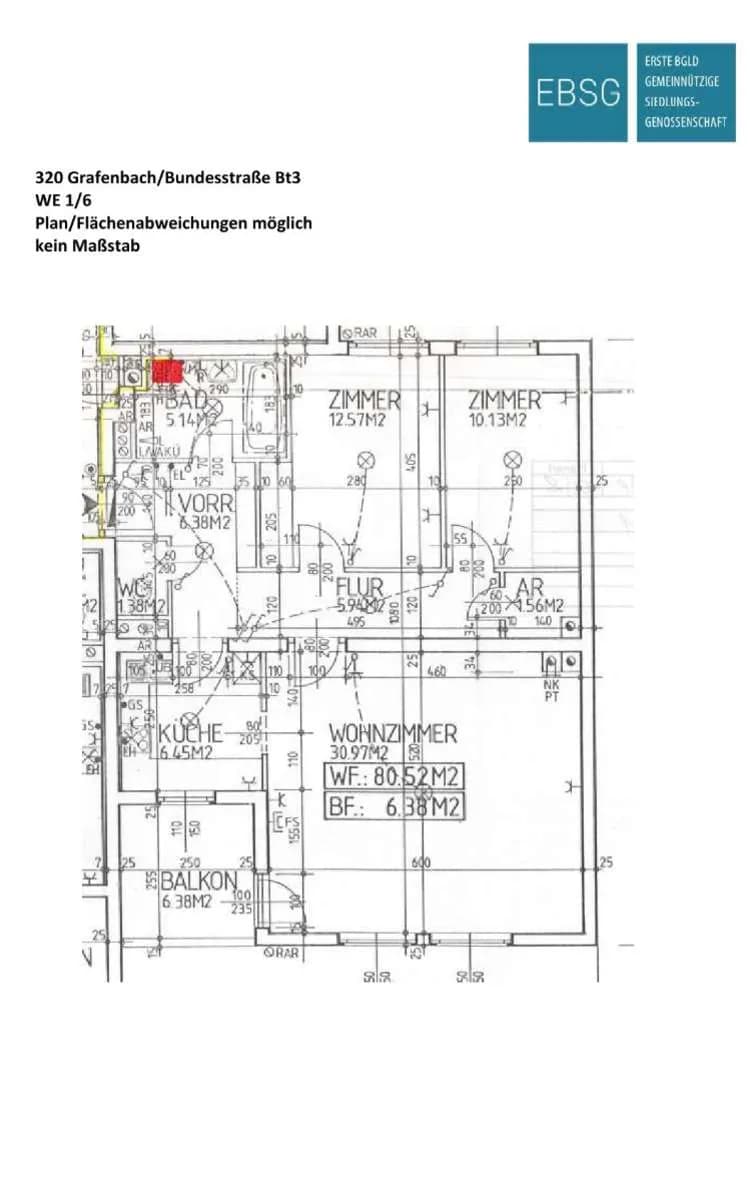 3-Zimmer-Wohnung mieten in Neunkirchen – 80,52 m², € 616 – Bild 2 von 5