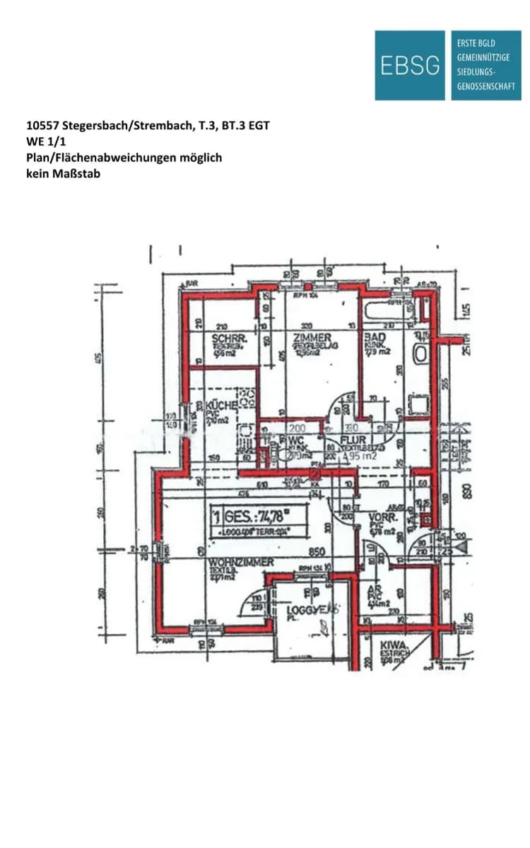 2-Zimmer-Wohnung mieten in Güssing – 77,77 m², € 706 – Bild 2 von 2