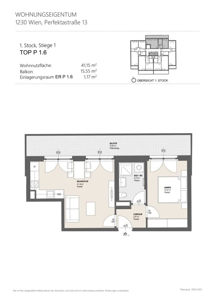 2-Zimmer-Wohnung kaufen in Wien – 41,15 m², € 212.000 – Bild 11 von 14