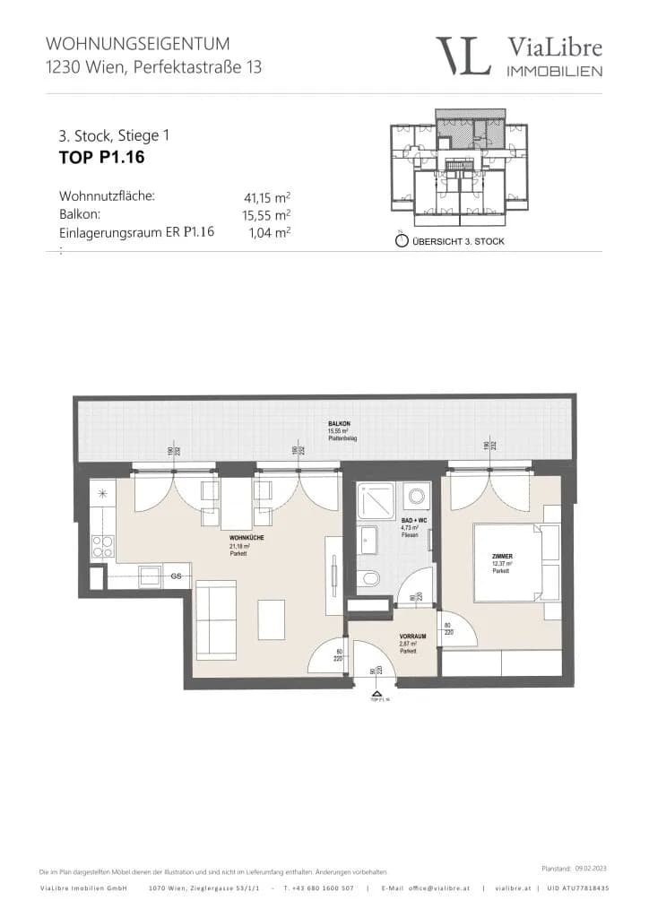 2-Zimmer-Wohnung kaufen in Wien – 41,15 m², € 212.000 – Bild 12 von 14