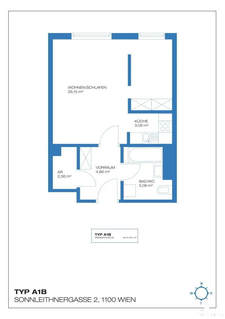 2-Zimmer-Wohnung kaufen in Wien – 41,63 m², € 217.000 – Bild 15 von 15