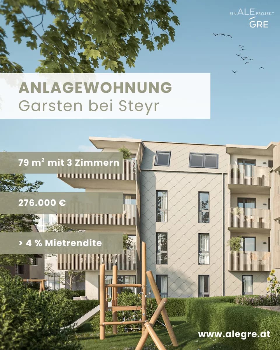 3-Zimmer-Wohnung kaufen in Steyr – 79,8 m², € 276.000