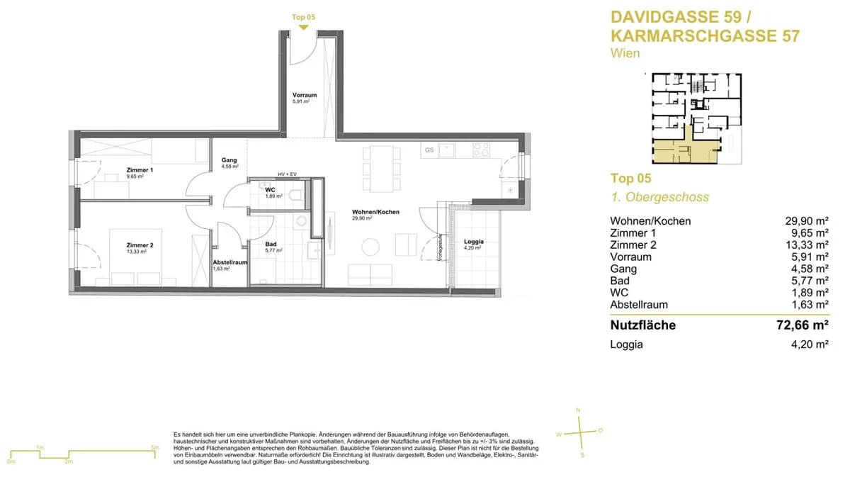 3-Zimmer-Wohnung kaufen in Wien – 72,66 m², € 406.900 – Bild 6 von 8