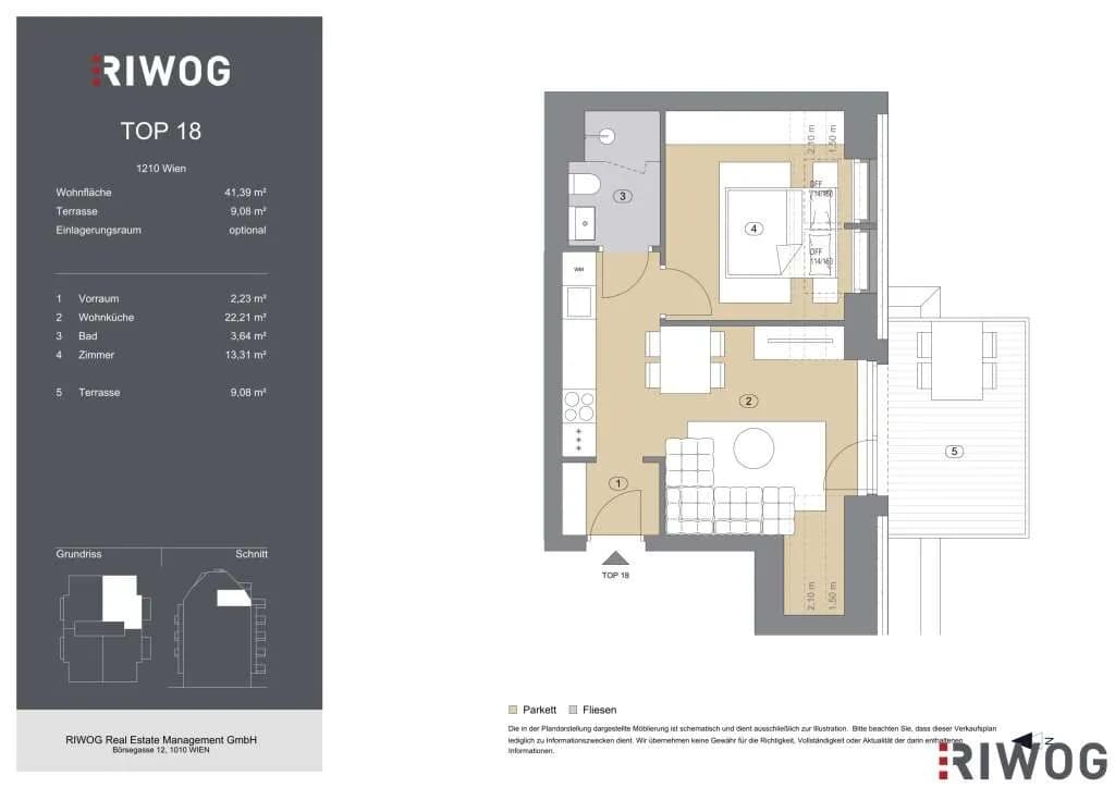 2-Zimmer-Wohnung kaufen in Wien – 41,24 m², € 299.000 – Bild 7 von 7