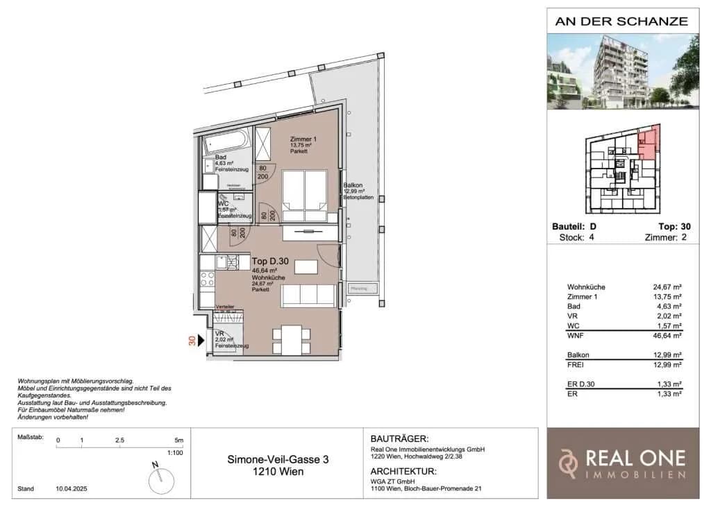 2-Zimmer-Wohnung kaufen in Wien – 46,64 m², € 324.000 – Bild 21 von 21