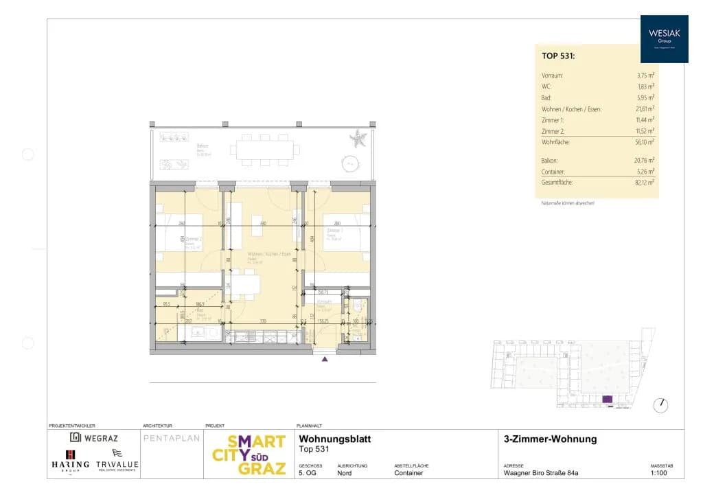 3-Zimmer-Wohnung mieten in Graz – 56 m², € 849 – Bild 10 von 10