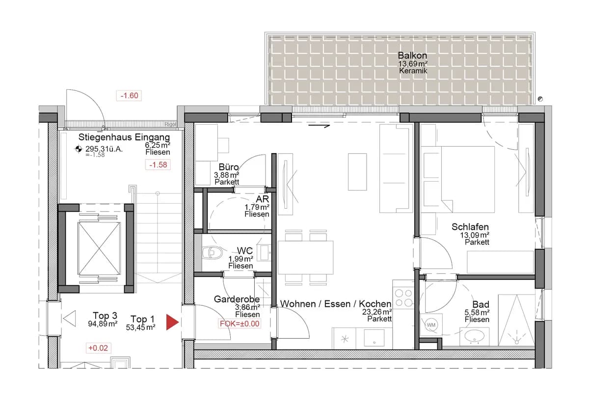 2-Zimmer-Wohnung kaufen in Linz – 53,45 m², € 409.000 – Bild 2 von 17