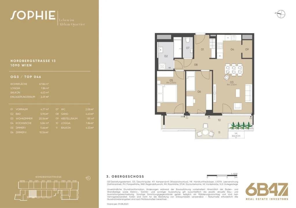 3-Zimmer-Wohnung kaufen in Wien – 67,86 m², € 622.600 – Bild 13 von 13