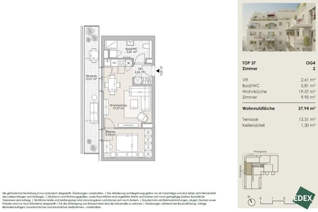 2-Zimmer-Wohnung kaufen in Wien – 37,94 m², € 274.000 – Bild 24 von 24