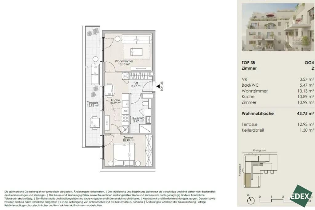 2-Zimmer-Wohnung kaufen in Wien – 43,75 m², € 311.000 – Bild 20 von 20