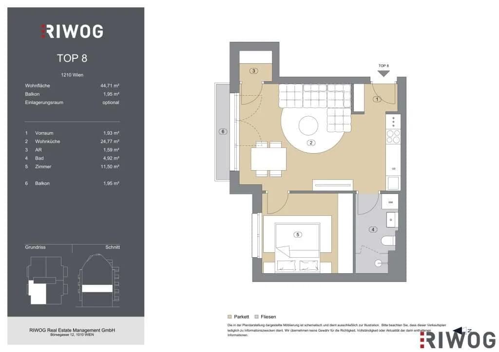 2-Zimmer-Wohnung kaufen in Wien – 44,14 m², € 269.000 – Bild 7 von 7