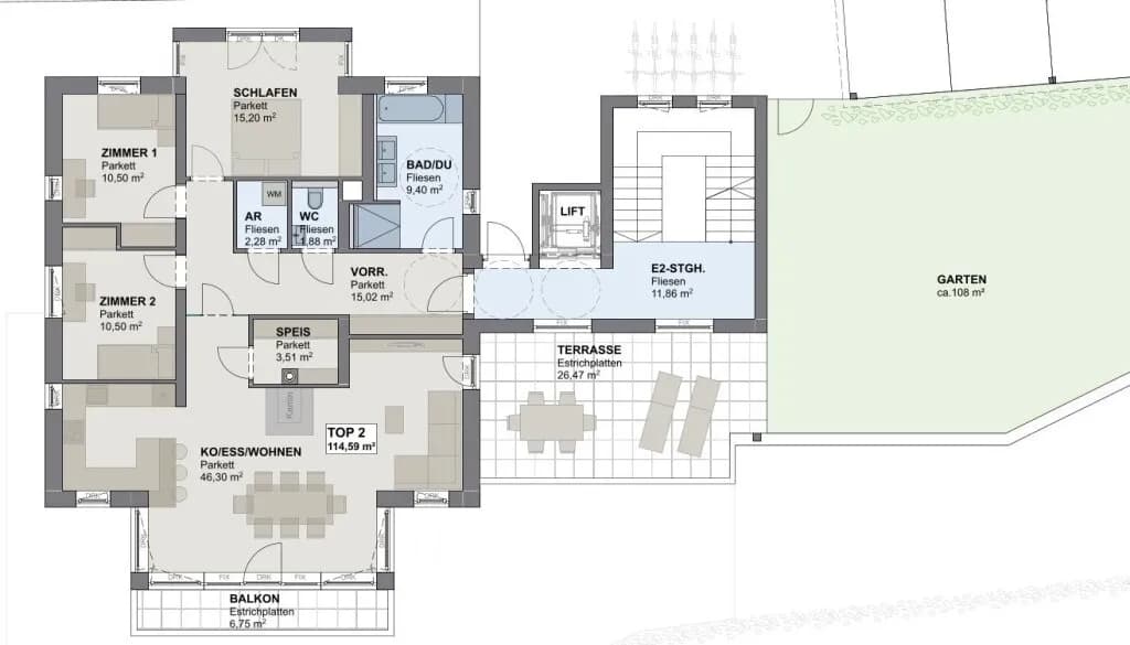 4-Zimmer-Wohnung kaufen in Vöcklabruck – 114,59 m², € 1.180.000 – Bild 5 von 5