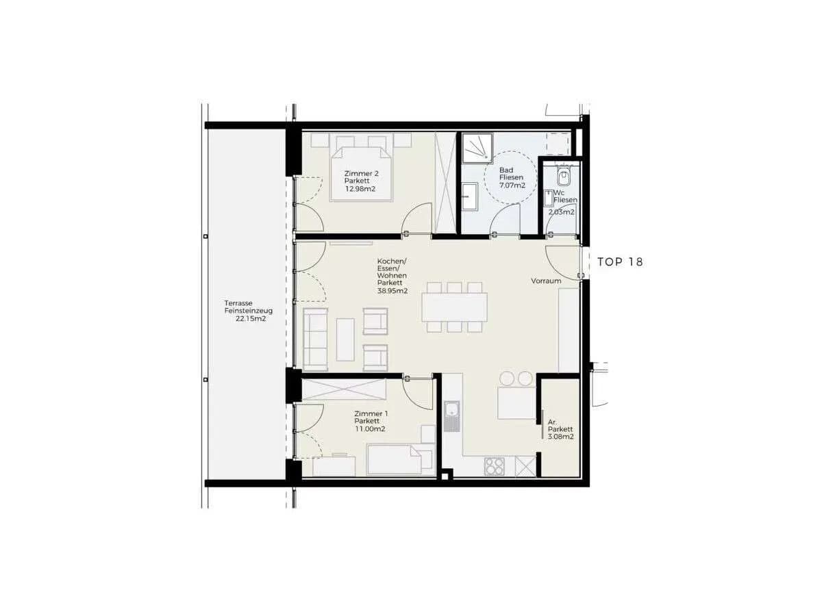 3-Zimmer-Wohnung kaufen in Feldkirch – 75,11 m², € 454.630 – Bild 2 von 7
