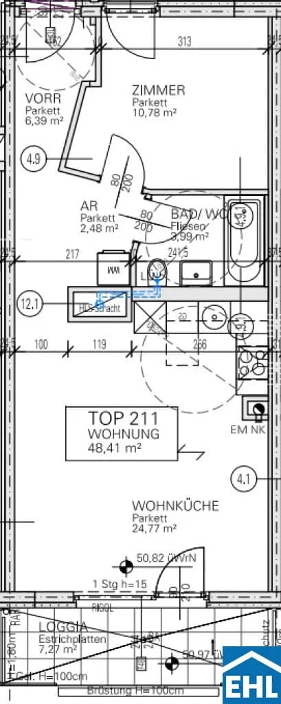 2-Zimmer-Wohnung mieten in Wien – 48,41 m², € 1.100 – Bild 8 von 8
