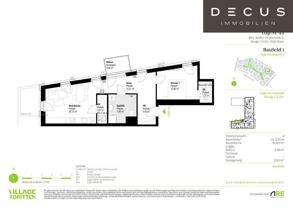 2-Zimmer-Wohnung mieten in Wien – 61 m², € 1.379 – Bild 5 von 5