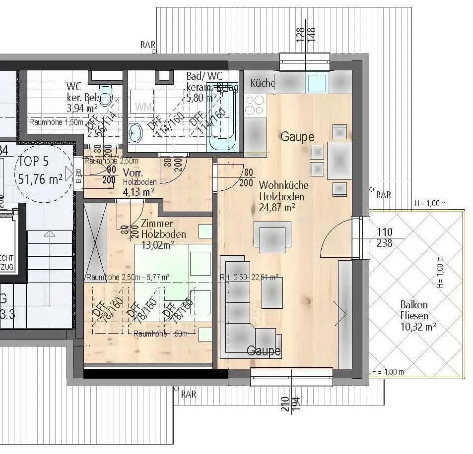 2-Zimmer-Wohnung kaufen in Wien – 51,76 m², € 323.000
