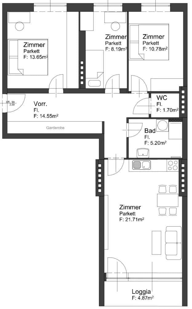 4-Zimmer-Wohnung kaufen in Graz – 81 m², € 339.999 – Bild 2 von 23