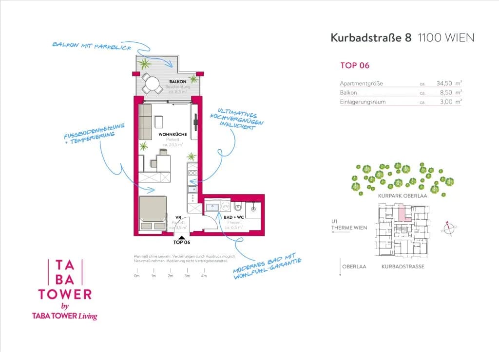 1-Zimmer-Wohnung mieten in Wien – 34,5 m², € 1.058 – Bild 17 von 17