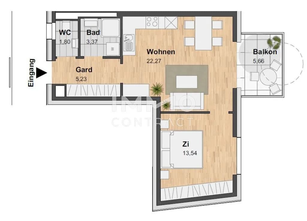 2-Zimmer-Wohnung mieten in Graz – 46,21 m², € 749 – Bild 21 von 21