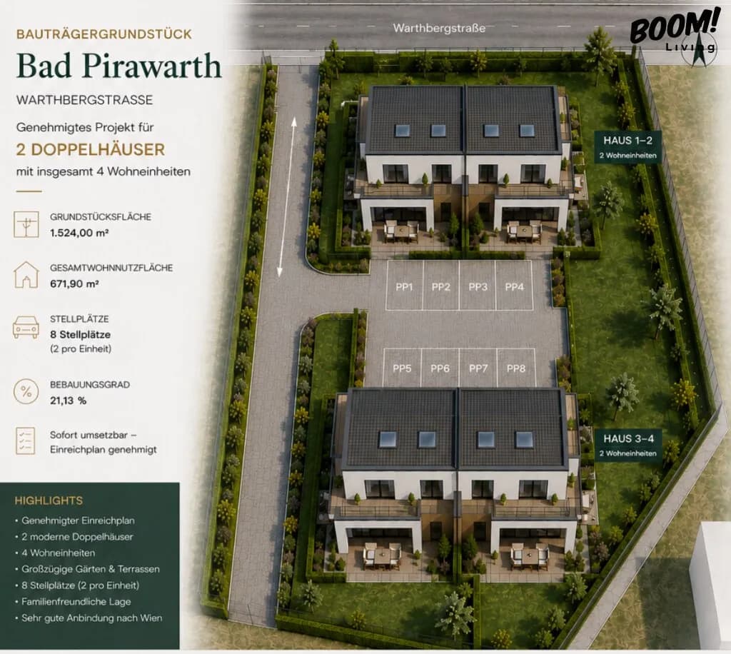 Grundstück kaufen in Gänserndorf – 1 524 m², € 480.000