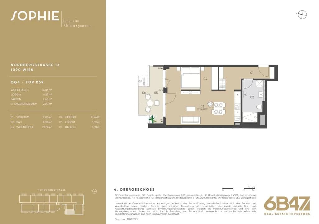 2-Zimmer-Wohnung kaufen in Wien – 46,83 m², € 412.400 – Bild 13 von 13