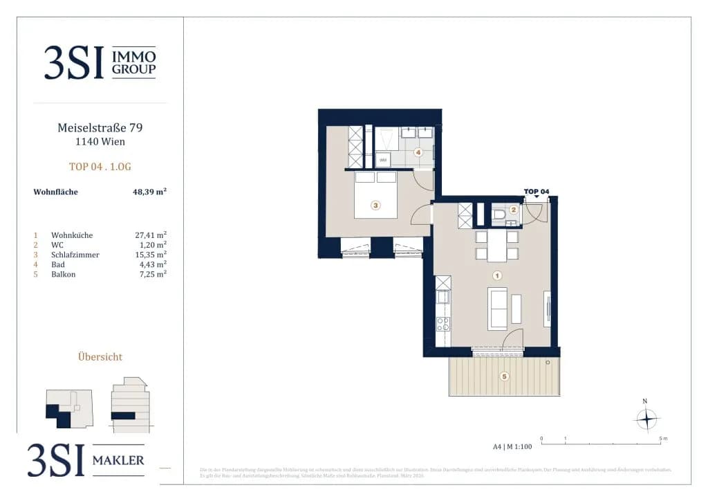 2-Zimmer-Wohnung kaufen in Wien – 48,39 m², € 390.000 – Bild 8 von 8