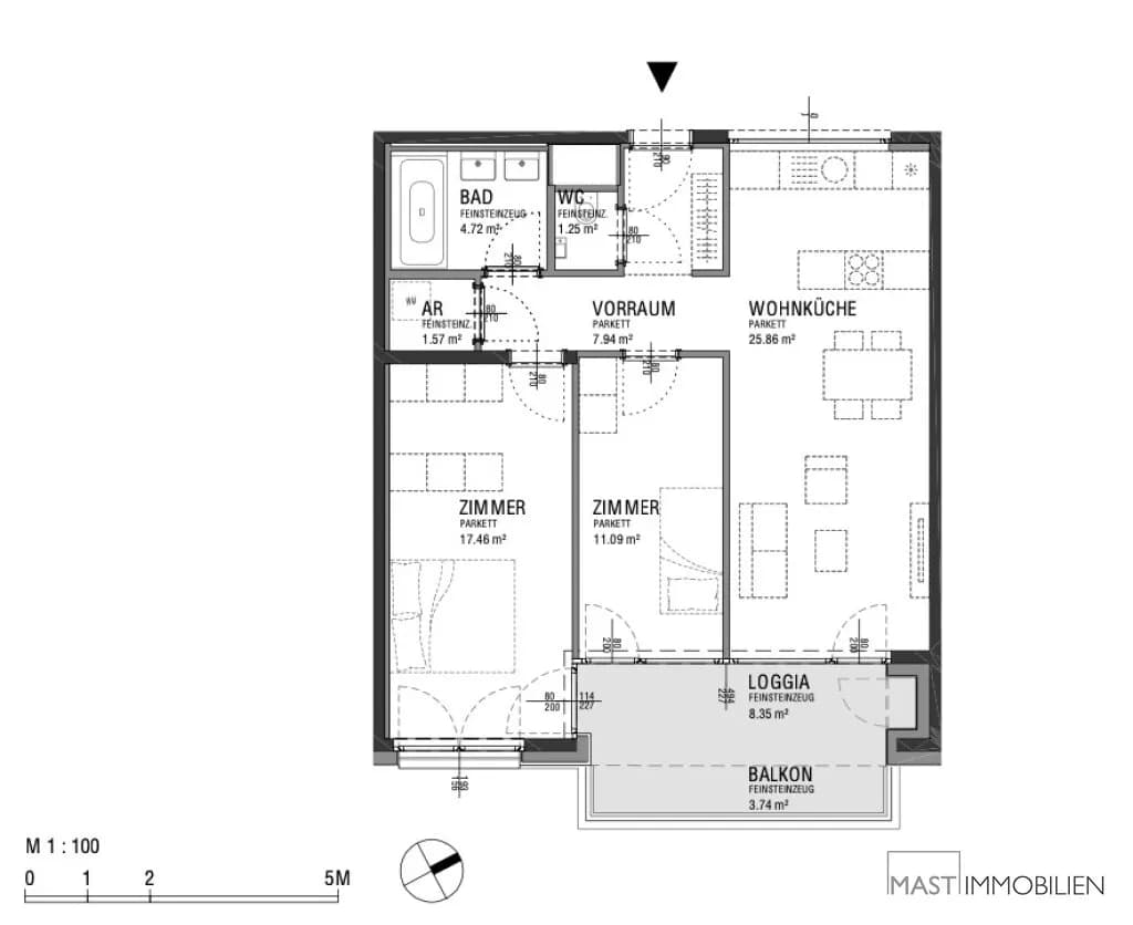 3-Zimmer-Wohnung kaufen in Wien – 78,23 m², € 486.000 – Bild 11 von 11