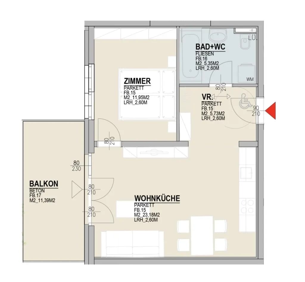 Immobilie kaufen in Baden – 51,2 m², € 199.000 – Bild 8 von 8
