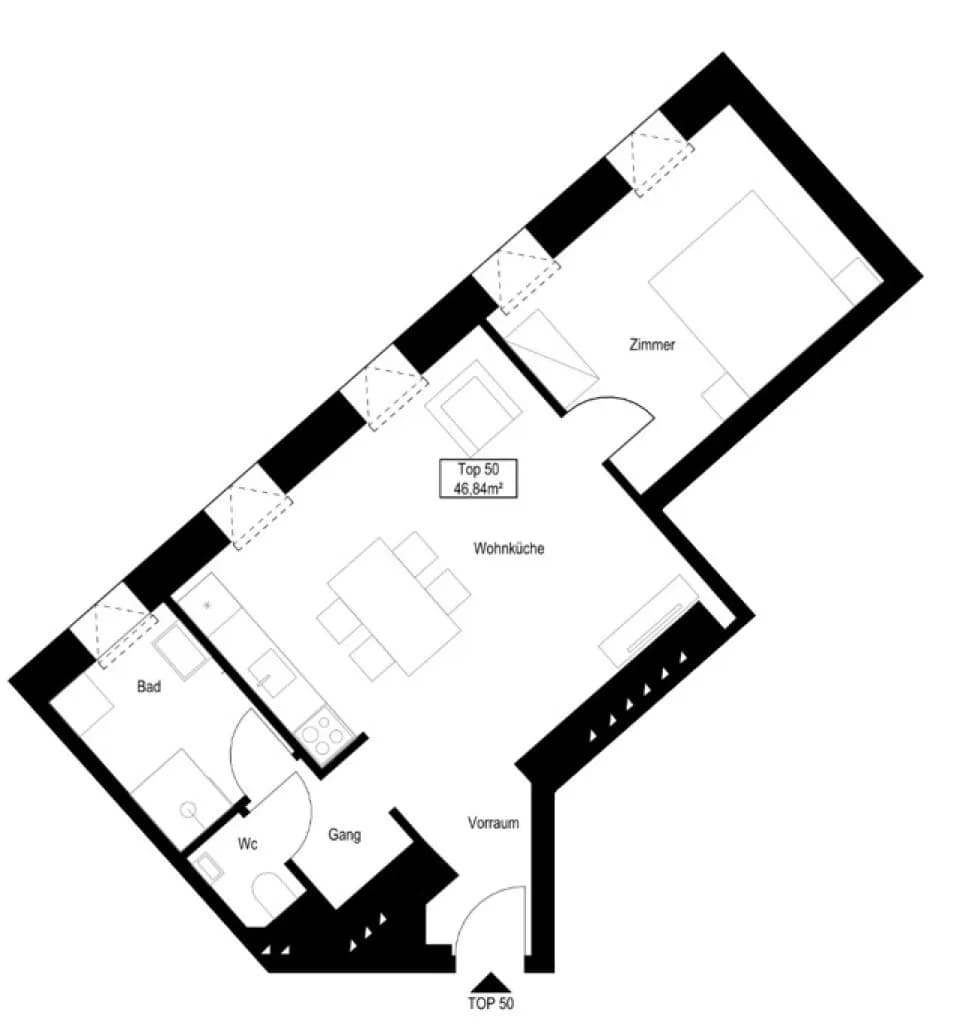2-Zimmer-Wohnung kaufen in Wien – 47,92 m², € 399.000 – Bild 7 von 8