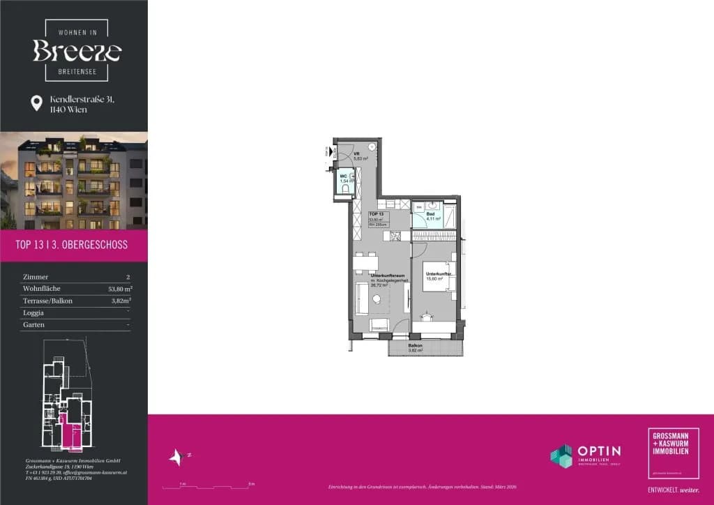 2-Zimmer-Wohnung kaufen in Wien – 53,8 m², € 387.020 – Bild 13 von 14